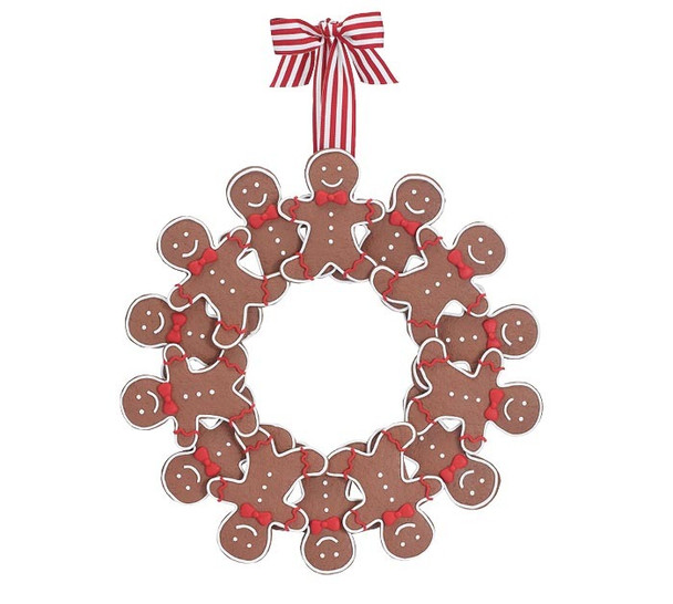 18" Claydough Gingerbread Men Christmas Wreath 9742089