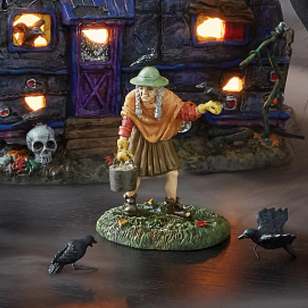 Figura de bruja de cuervo de halloween del pueblo de nieve Department 56 6007792