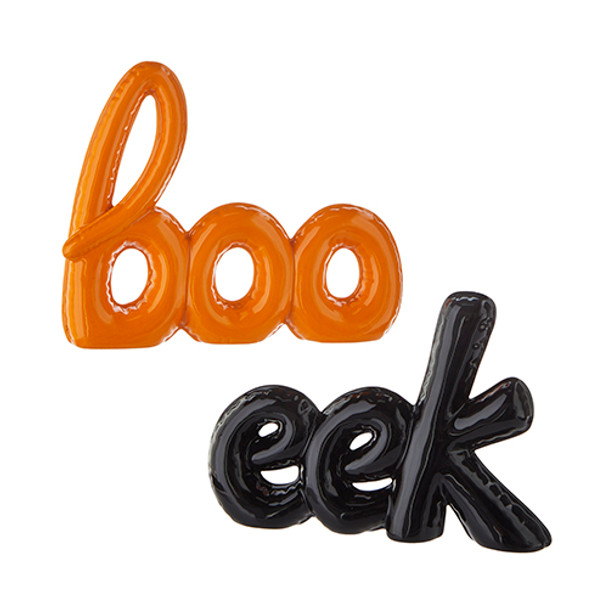 Raz 8,75" Decorazione di Halloween Word Art Boo o Eek ad alta brillantezza 4209881 -2