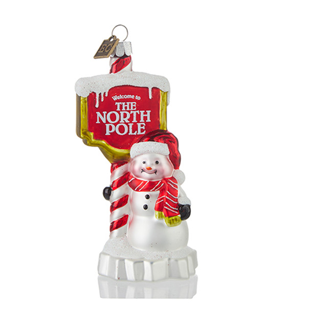 Raz Eric Cortina 5.5" The North Pole Glass Christmas Ornament 4253119 -2