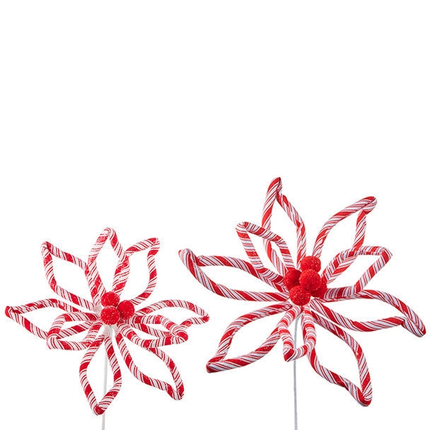 Raz 16,5" oder 24,5" Pfefferminz-Blumenstiel-Weihnachtsbaumspray
