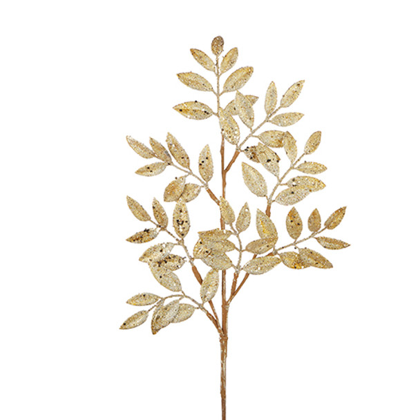 Raz 26,75" semprotan pohon natal daun salam berkilauan emas f4206740 -2
