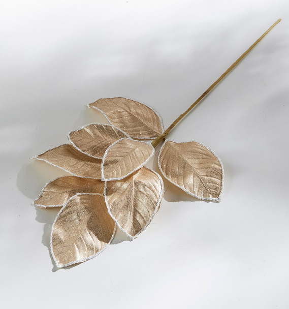 Raz 27" Gold Glittered Magnolia Leaf Christmas Tree Spray F4206770-3
