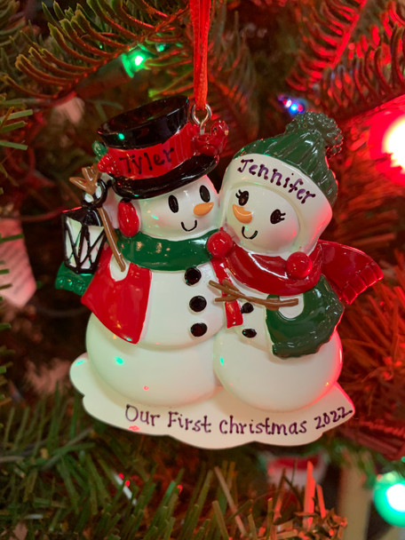 Snowman Family of 2 Personalized Christmas Ornament OR2255-2 -3