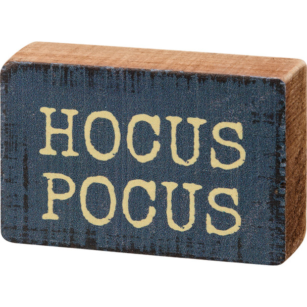 Primitives By Kathy 3" Hocus Pocus Halloween Block Sign 113696 -2