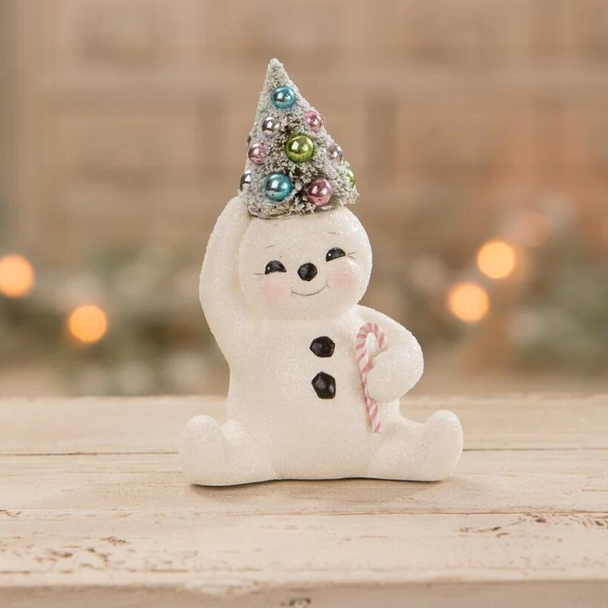 Bethany Lowe Sett med 2 Pastell Snowmen julefigurer TL1355 -3