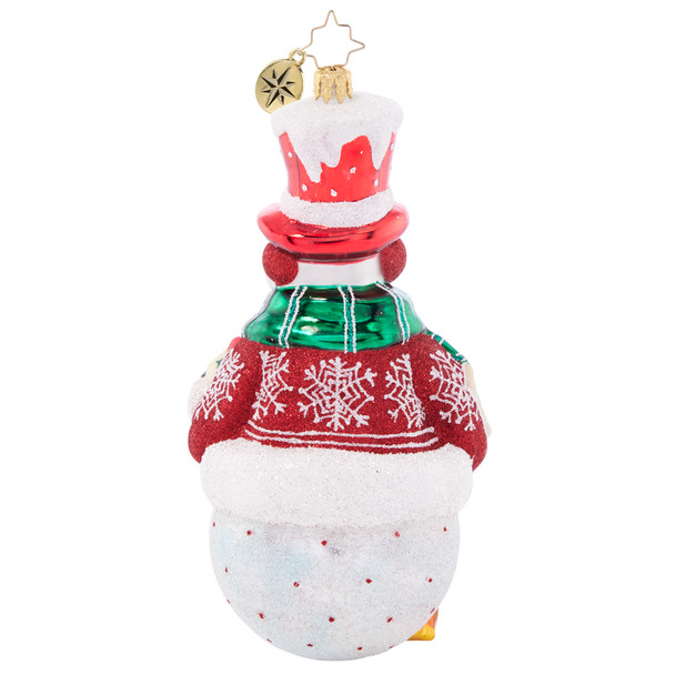 Christopher Radko alegria de natal boneco de neve enfeite de natal de vidro 1021489 -2