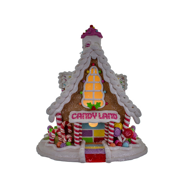 Kurt Adler 11" Battery Operated Light-Up Candyland Gingerbread House CN9231