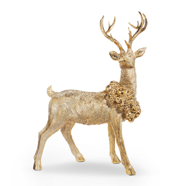 Raz Laying or Standing Deer with Wreath Christmas Decoration -3