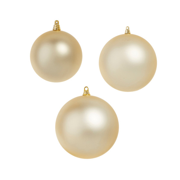 Ornamenti natalizi con sfera opaca color champagne Raz da 4", 6" o 10".