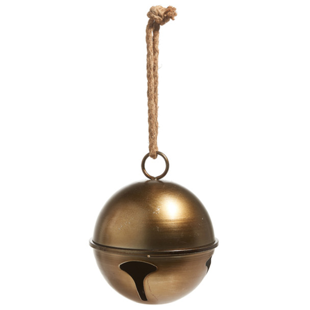 Raz 7,75", 10,5" oder 13,75" antikgoldene Jingle Bell Metall-Weihnachtsdekoration -4