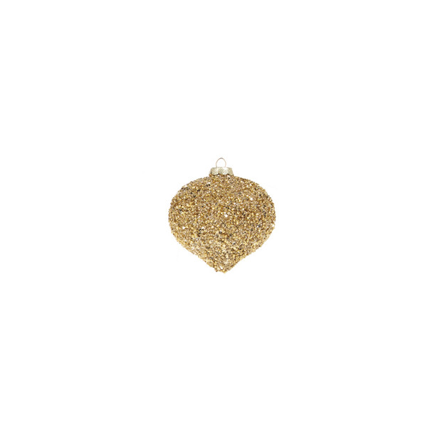 Raz 4" Gold Beaded Glass Christmas Ornament 4322807 -5