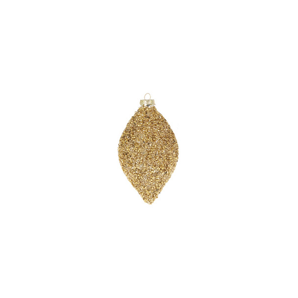 Raz 4" Gold Beaded Glass Christmas Ornament 4322807 -4