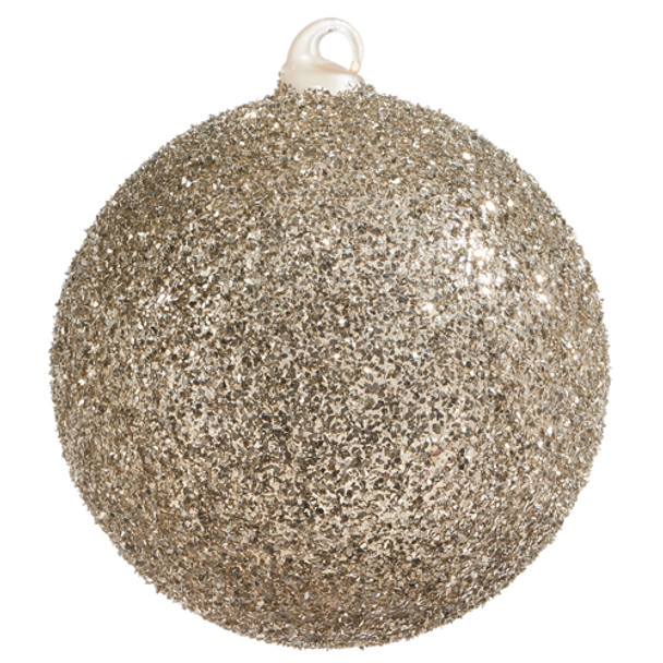 Raz 6" champagne glitterkula glas julprydnad 4322917 -2