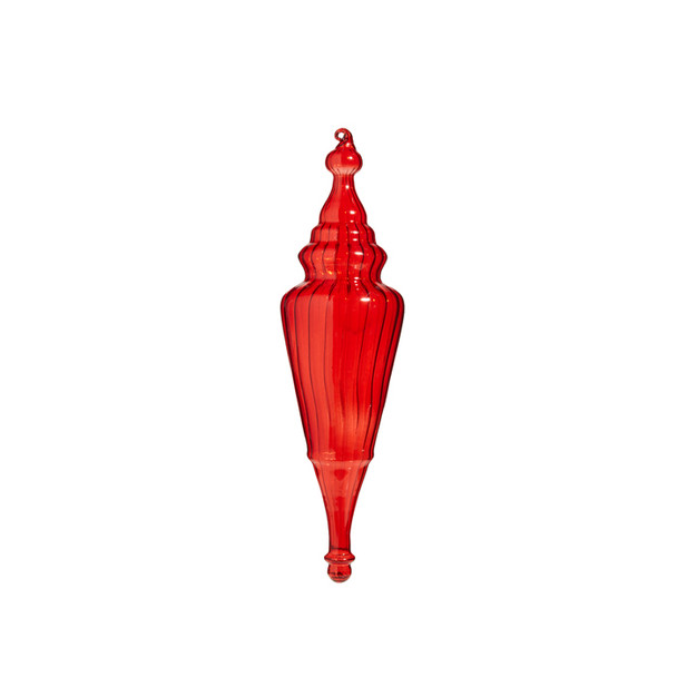 Raz 15.5" Red Finial Glass Christmas Ornament 4324500 -3