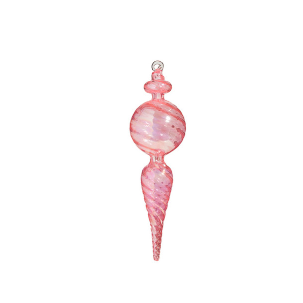 Raz 10" rosa finial glas juldekoration 4324514 -2