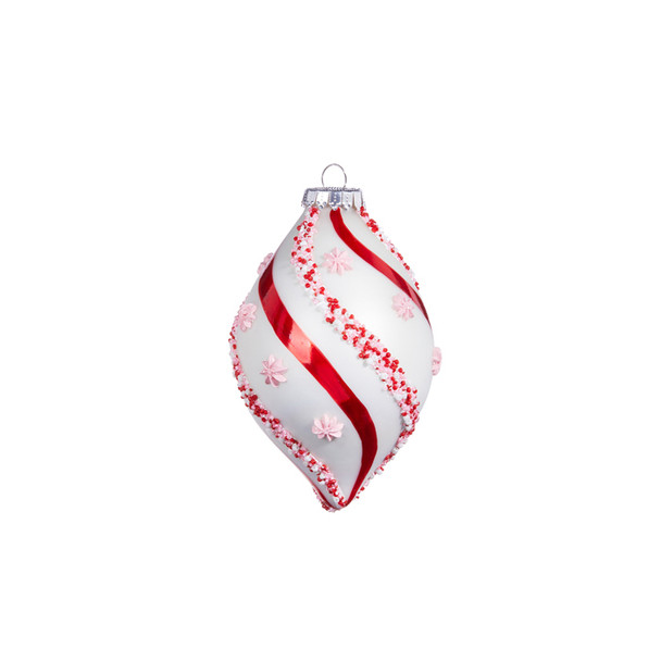 Raz 4.5" Beaded Peppermint Glass Christmas Ornament 4352874 -4