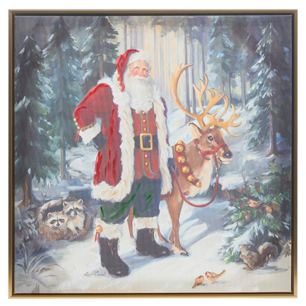 Raz Woodland Textured Frame Christmas Wall Art -2