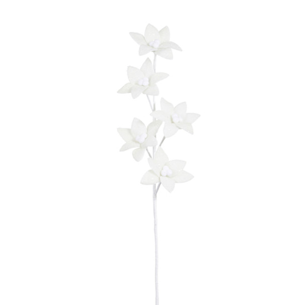 Raz 25" spray pour sapin de Noël poinsettia en feutre blanc f4306768 -2