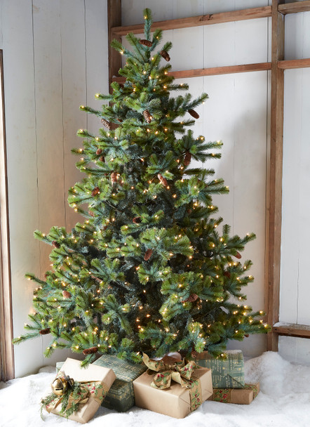 Raz 7.5 'arbre de Noël en épicéa vert grand ciel allumé pour toujours t4352009