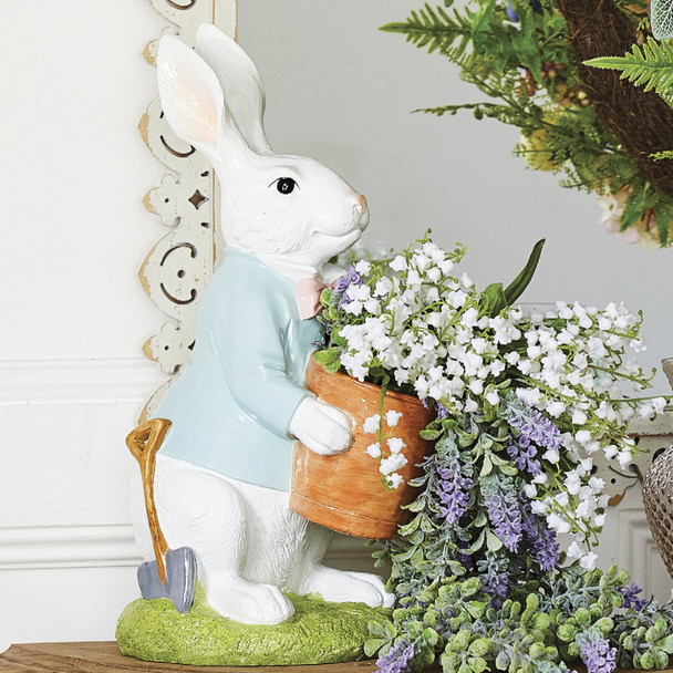 Raz 18" Large Bunny with Pot Easter Decoration 4309840