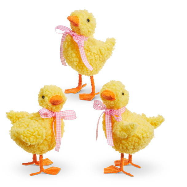 Raz 6.5" Sherpa Duckling Set of 3 Easter Decorations 4453328