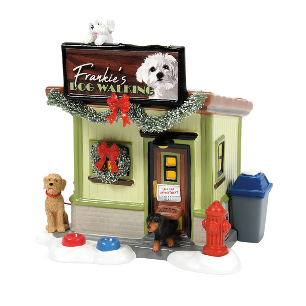 Department 56 Snow Village Frankie's Dog Walking Co.