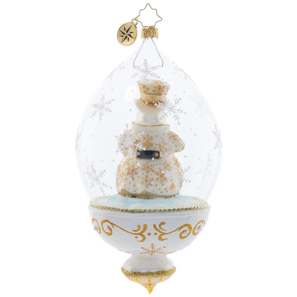 Christopher Radko goldener Schneemann, Globus aus Glas, Weihnachtsschmuck 1021814 -2