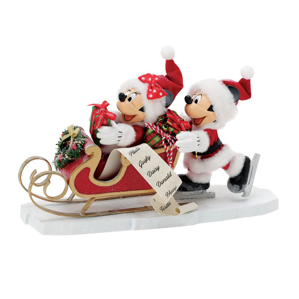 Department 56 Mogelijke Dromen Mickey Mouse en Minnie Fun On Ice-figuur 6014775