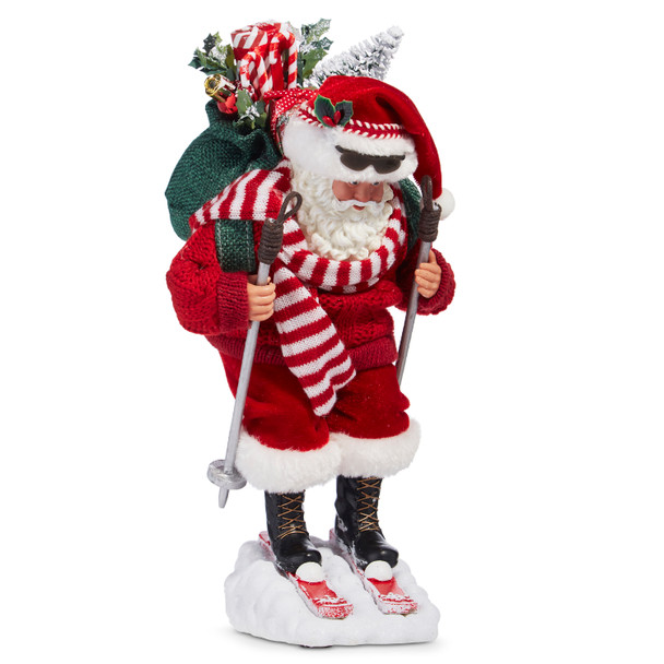 Figura navideña de Papá Noel esquiando Raz de 11 "4315523