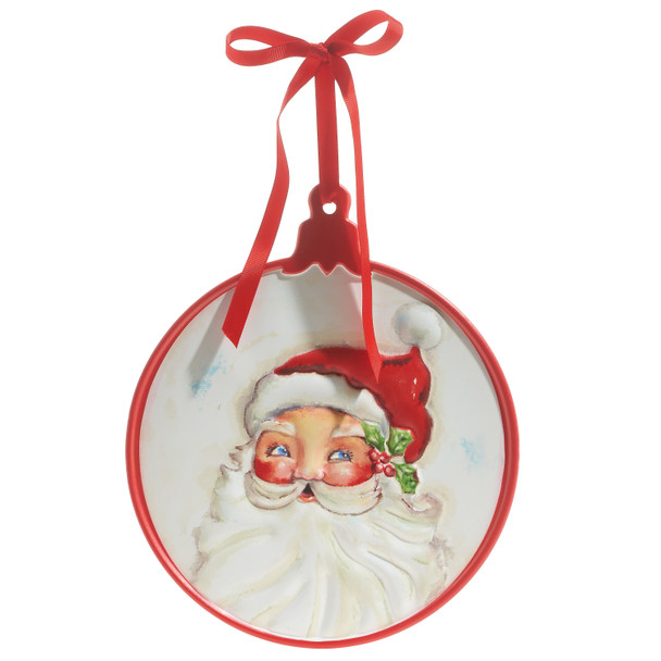 Raz 11,25" Weihnachtsornament mit Weihnachtsmann-Prägung 4321322