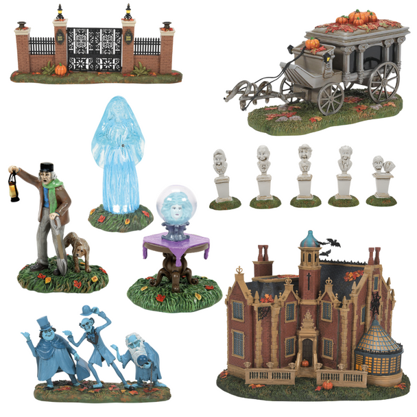 Conjunto de 8 peças da vila da mansão assombrada da Disney World Department 56