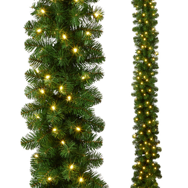 Raz 9' x 12" Pre-Lit Oregon Fir Christmas Garland G4409581