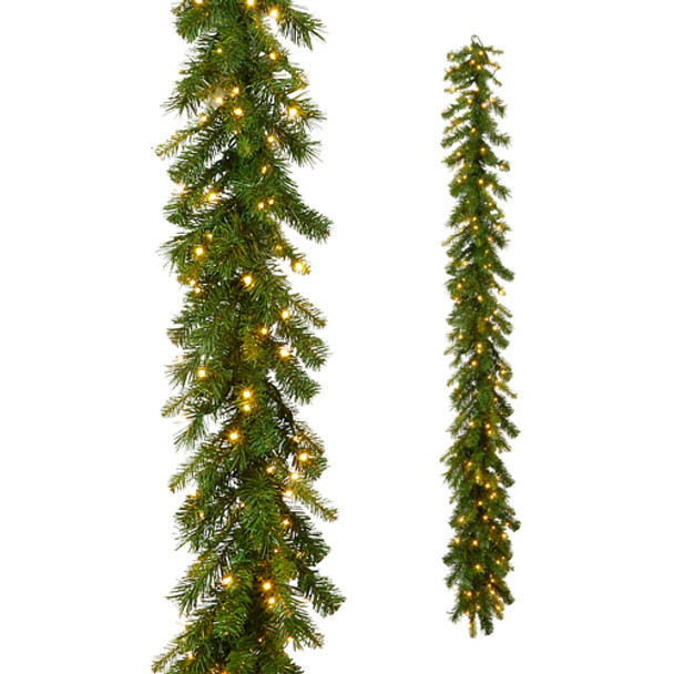 إكليل عيد الميلاد من Raz مقاس 6 × 10 بوصة مُضاء مسبقًا من خشب الصنوبر G4409584