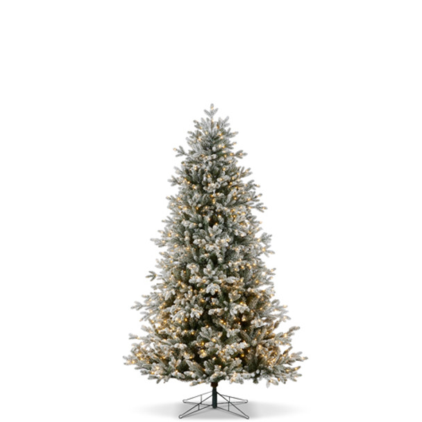 Árbol de Navidad Raz de abeto nórdico nevado de 7,5 'o 9' con luces LED brillantes -2