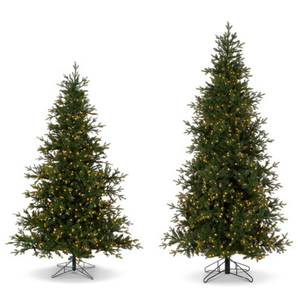 Raz 7,5' ou 9' Aspen Fir com luzes LED brilhantes para árvore de Natal