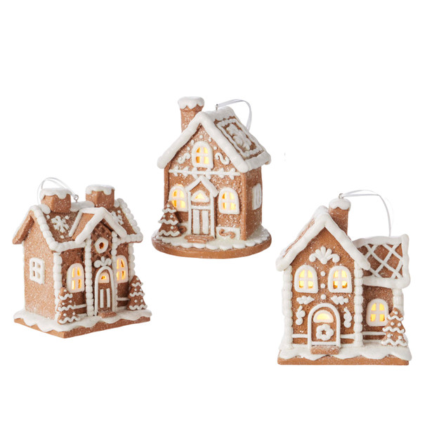 Raz 5" Lighted Gingerbread House Christmas Ornament 4216130 -2