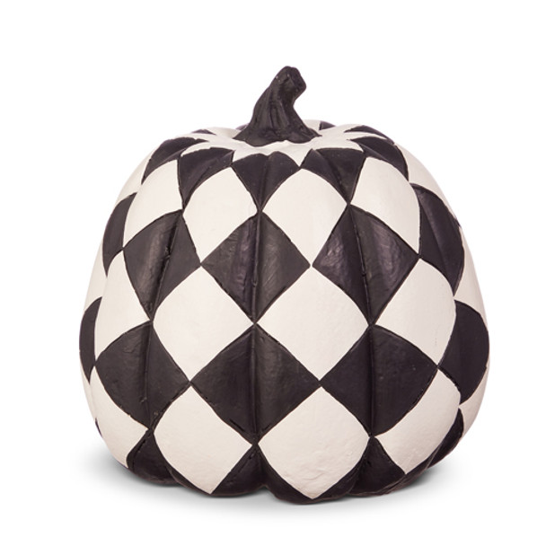 Raz 7.5" Checkered or Chevron Pumpkin Halloween Decoration -5