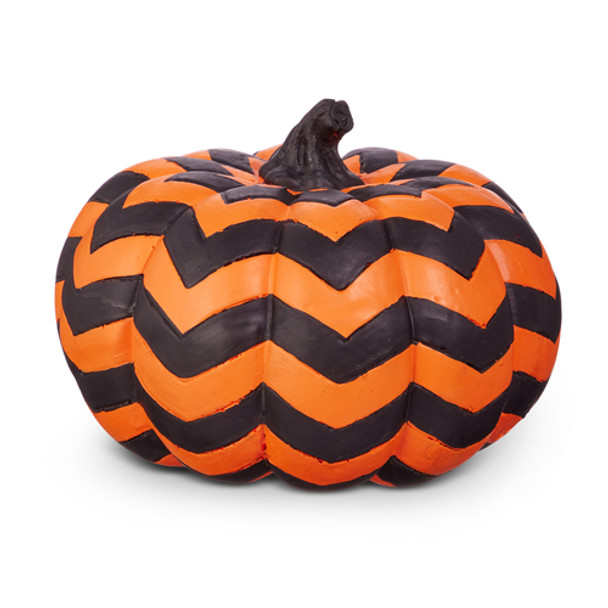 Raz 7.5" Checkered or Chevron Pumpkin Halloween Decoration -2