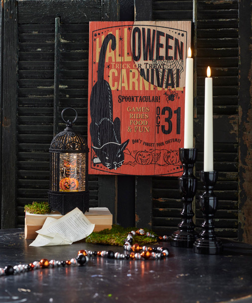 Raz 18" karneval kat tekstureret vægkunst halloween dekoration 4428108