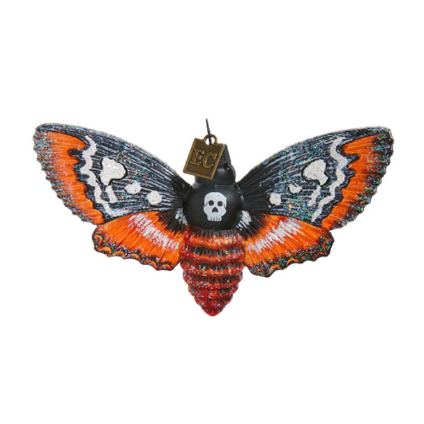 Raz Eric Cortina 4.75" Halloween Moth Glass Ornament 4453113 -2