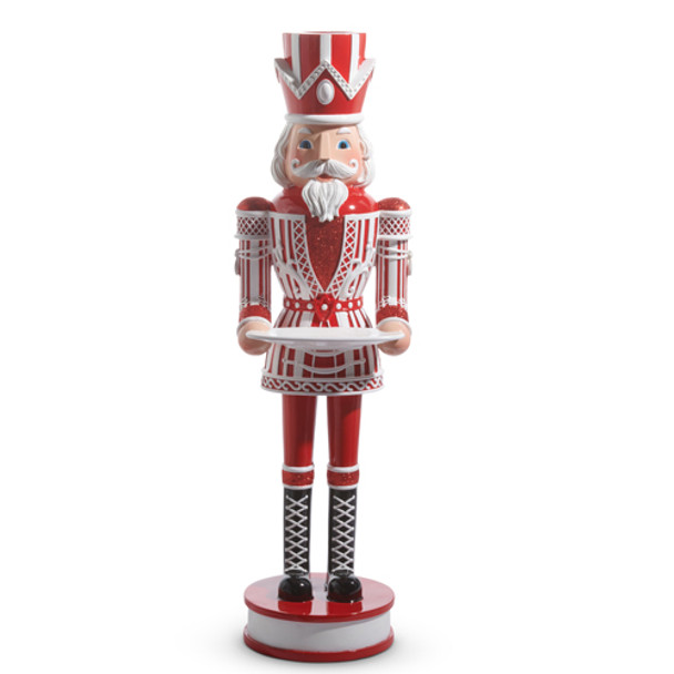 Raz 36" Peppermint Nutcracker with Tray Christmas Decoration 4401602 -2