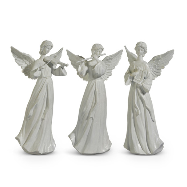 Raz 14" Set of 3 White Angel with Instrument Christmas Decoration 4411301 -2