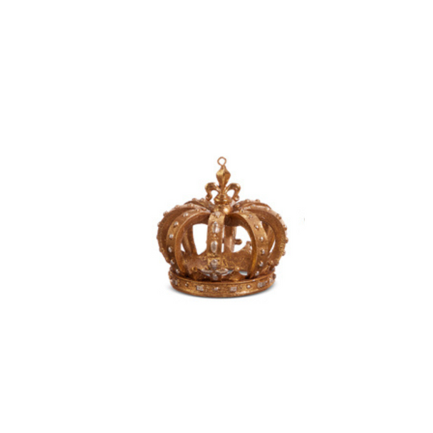 Raz 9,5 cm set van 3 kerstversieringen met gouden kroon 4412122 -3