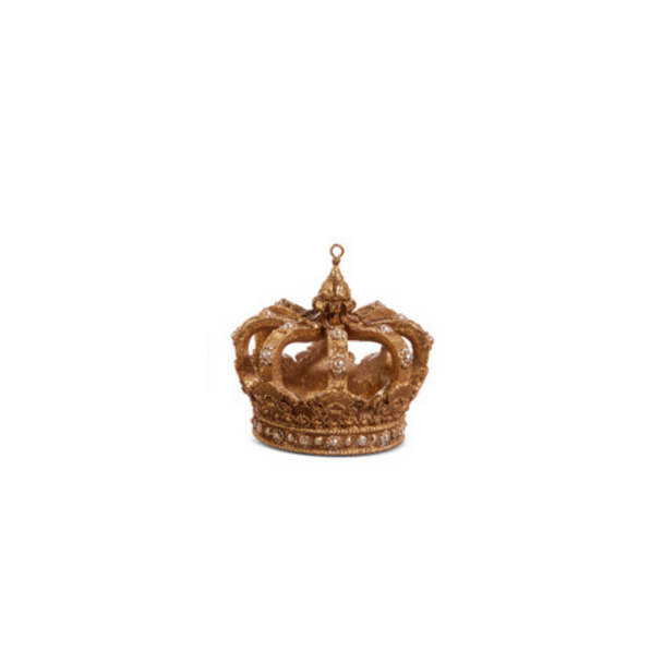 Raz 3.5" Set of 3 Gold Crown Christmas Ornaments 4412122 -4