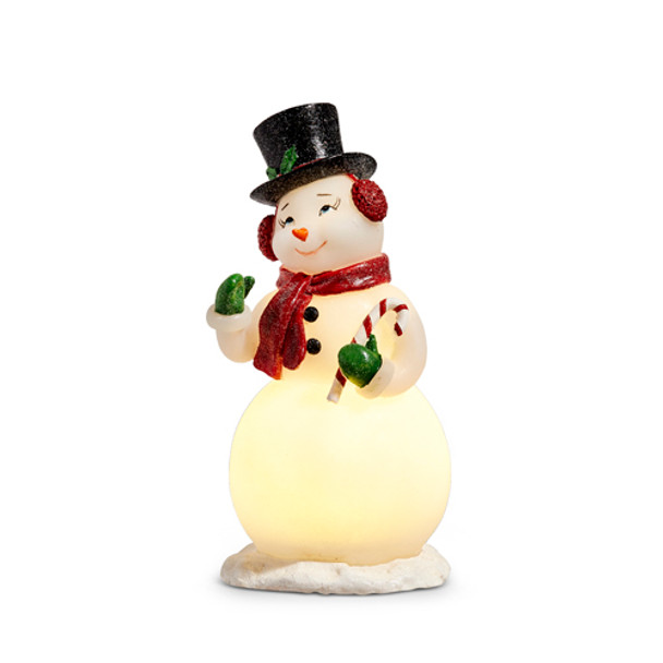 Raz 10" Pupazzo Di Neve Retrò Illuminato Decorazione Natalizia 4412155 -2