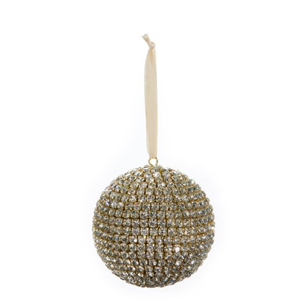 Raz Pave Crystal Ball Christmas Ornament  -2