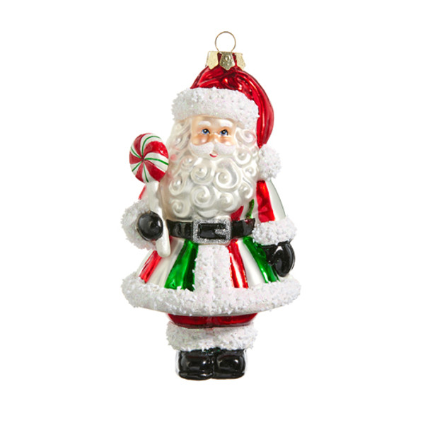 Raz 5,5" Ornamento Natalizio In Vetro Di Babbo Natale 4415579