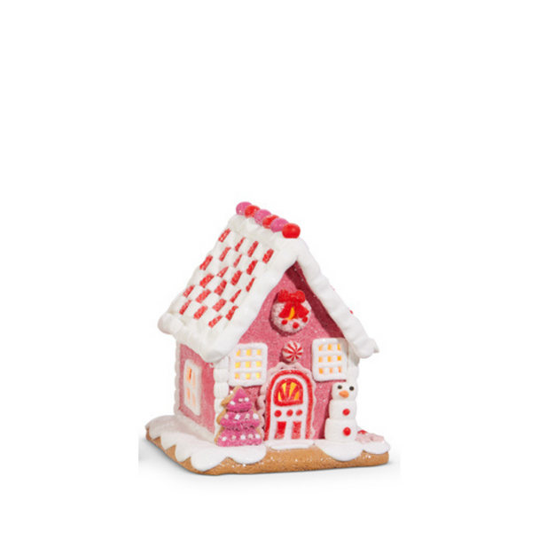 Raz 5.5" Lighted Pink Gingerbread House Christmas Ornament 4416250 -3