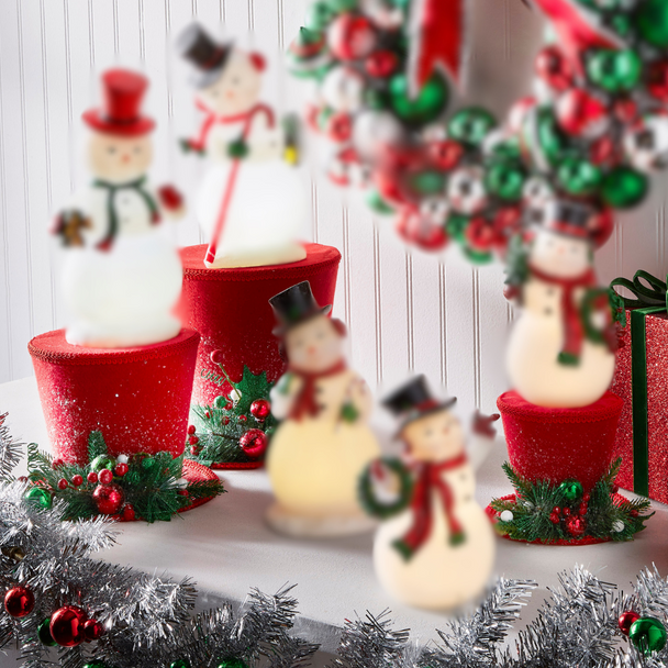 Decorazione natalizia con cappello a cilindro rosso Raz da 7", 10,5" o 12". 